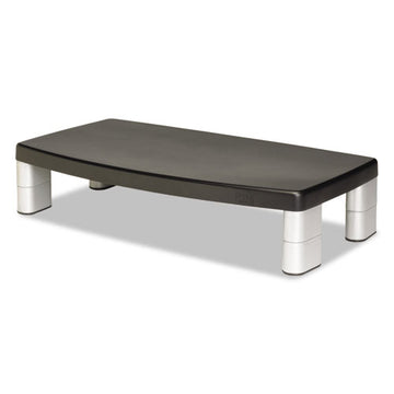 3M™ Extra-wide Adjustable Monitor Stand, 20" X 12" X 1" To 5.78", Silver-black, Supports 40 Lbs freeshipping - TVN Wholesale
